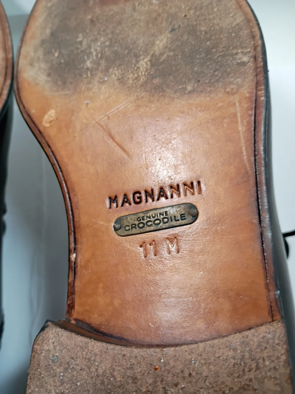 Magnanni Neiman Marcus Dark Brown Leather Lace-Up Oxfords Size 11 M
